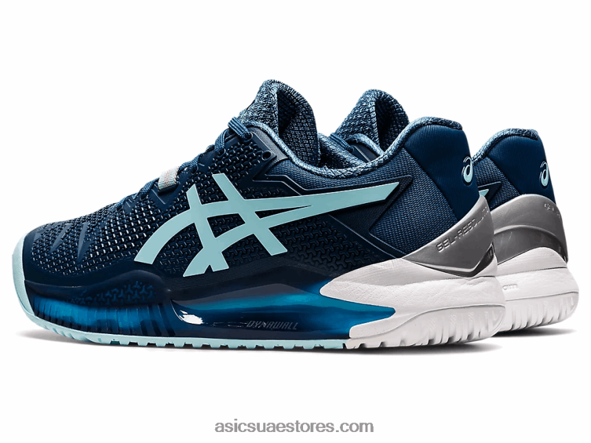 Asics نيلي فاتح / أزرق شفاف دقة هلام 8 واسعة 2N24DJ3521