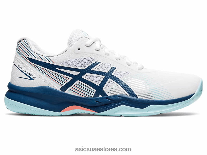 Asics أبيض / نيلي فاتح لعبة جل 8 2N24DJ3532