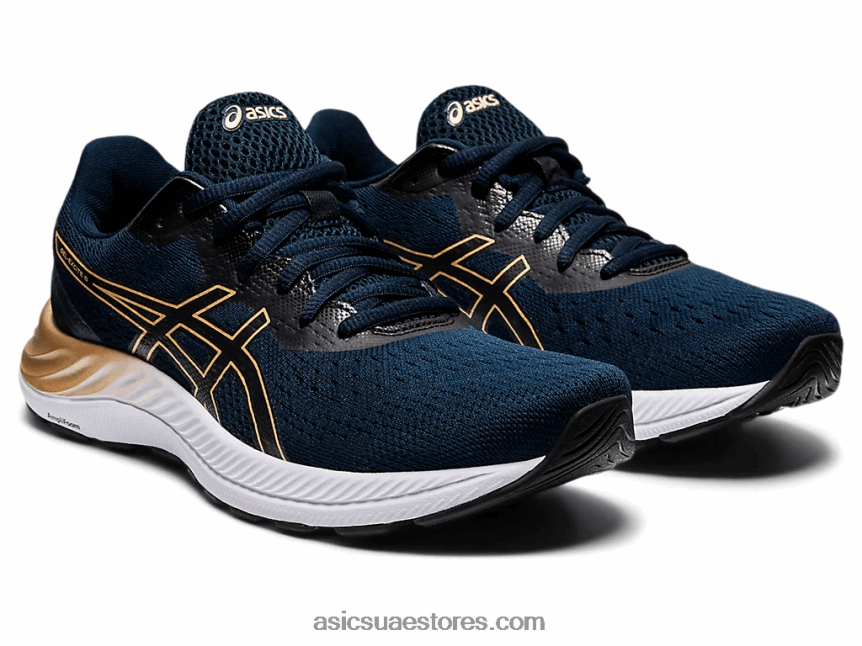 Asics الأزرق الفرنسي / الشمبانيا جل اكسايت 8 عريض 2N24DJ3535