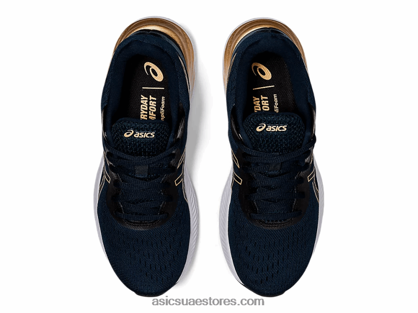 Asics الأزرق الفرنسي / الشمبانيا جل اكسايت 8 عريض 2N24DJ3535