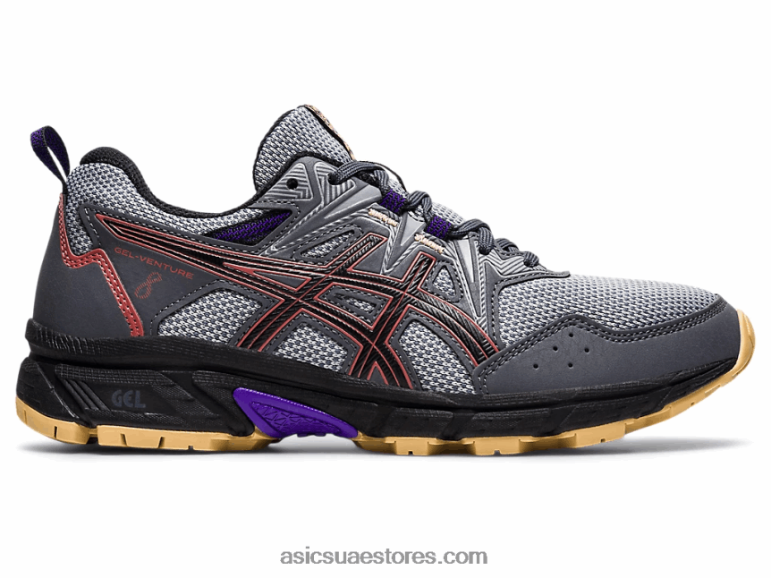 Asics الناقل الرمادي / الطوب الأحمر جل فينشر 8 عريض 2N24DJ3938
