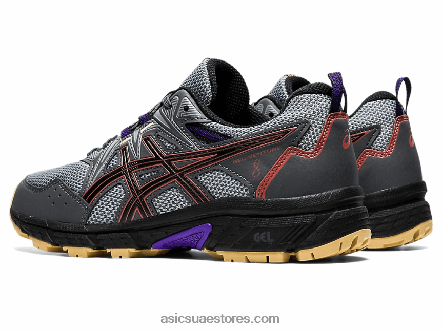 Asics الناقل الرمادي / الطوب الأحمر جل فينشر 8 عريض 2N24DJ3938