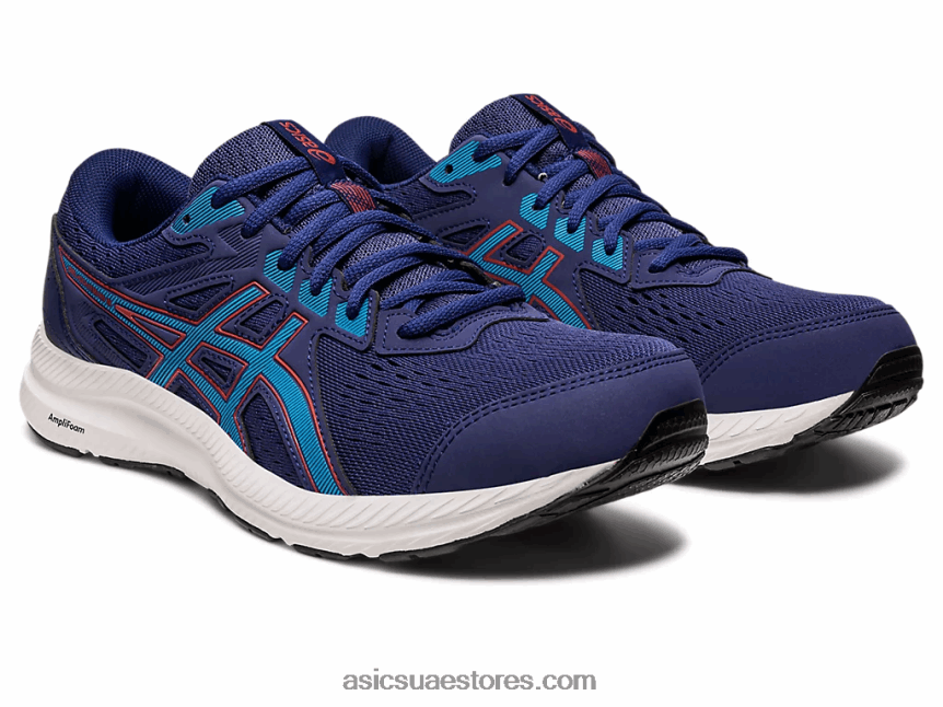 Asics أزرق نيلي / أزرق الجزيرة جل يحتوي على 8 عريض إضافي 2N24DJ395