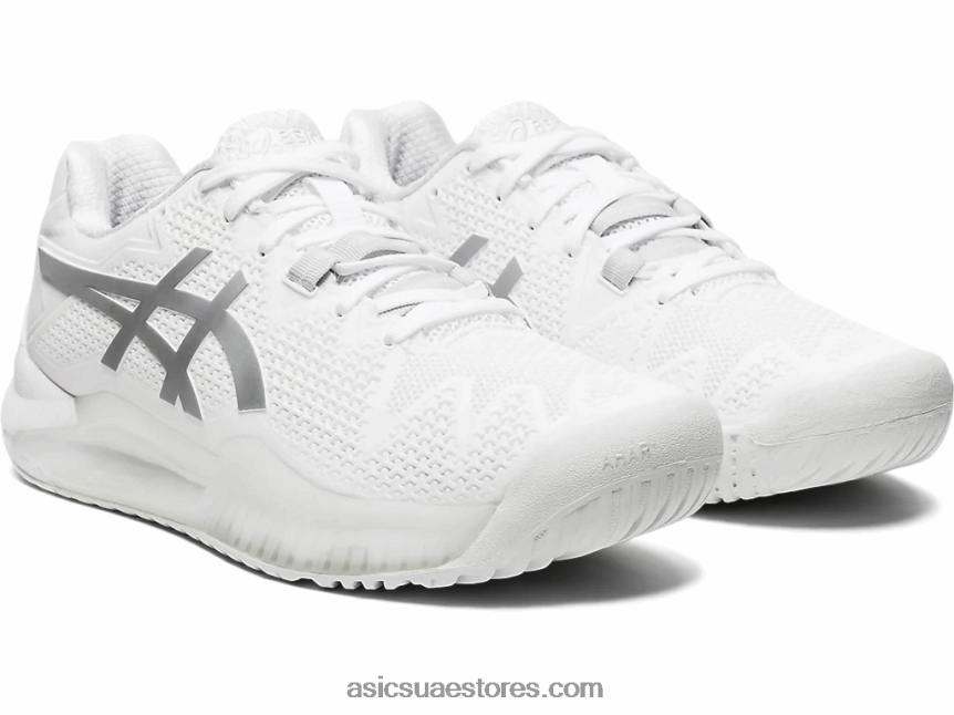 Asics أبيض / فضي نقي هلام القرار 8 2N24DJ4186