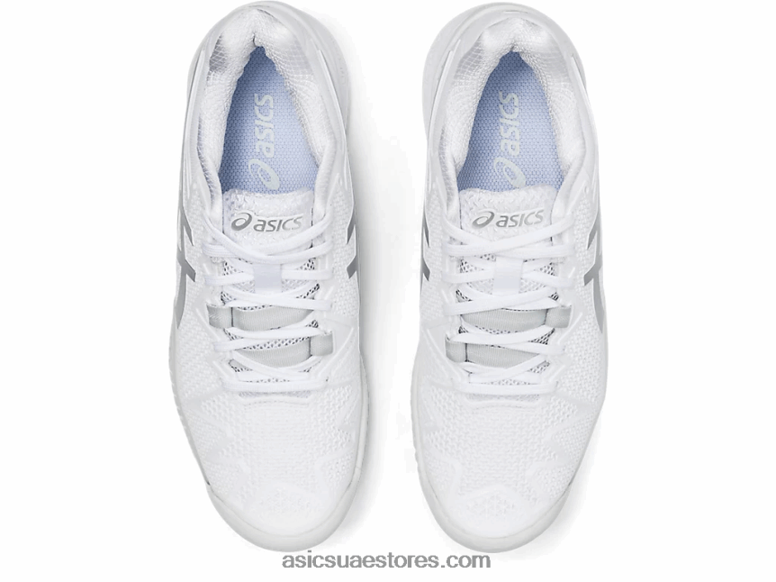 Asics أبيض / فضي نقي هلام القرار 8 2N24DJ4186