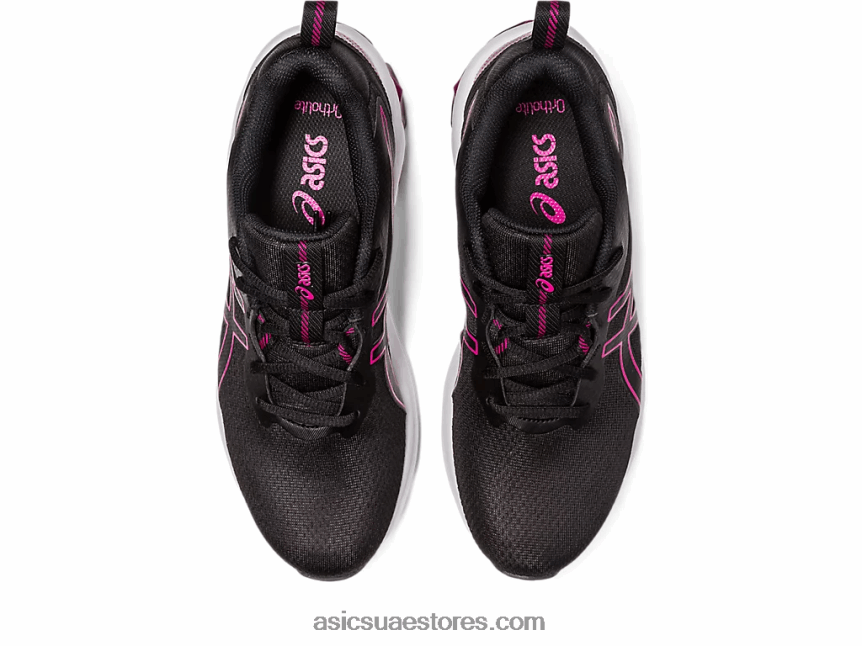 Asics الهذيان الأسود / الوردي هلام الكم 90 رابعا 2N24DJ2227