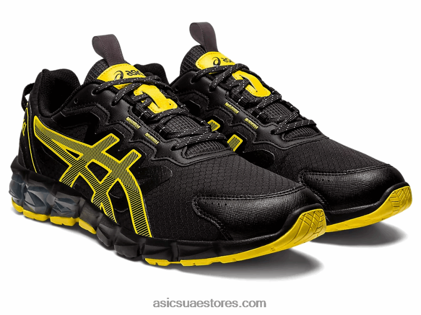Asics أسود / أصفر نابض بالحياة جل-كوانتوم 90 2N24DJ785