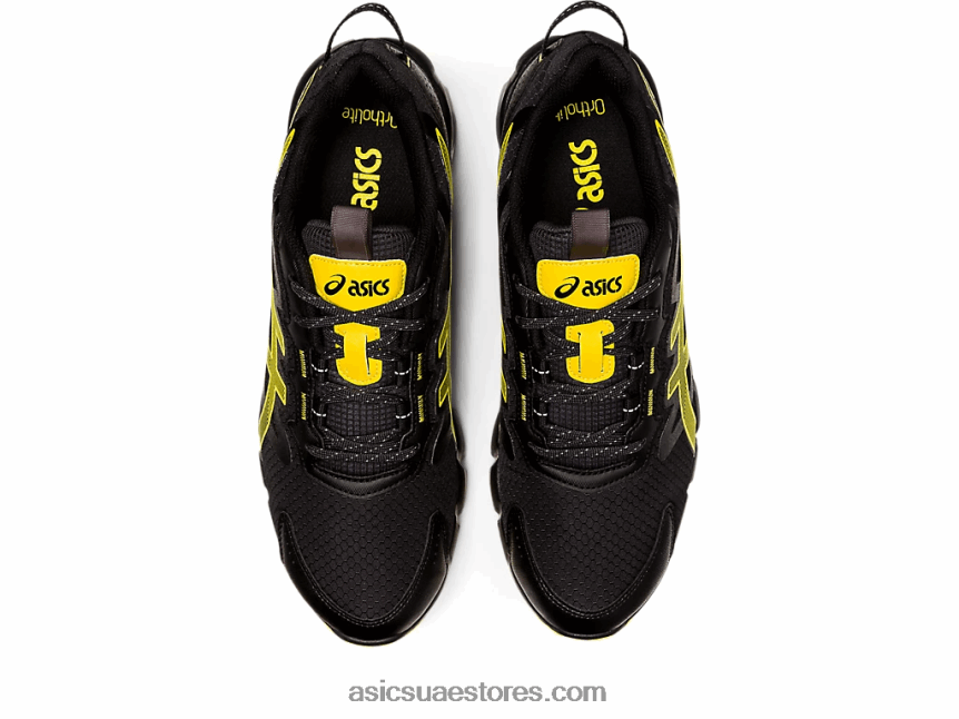 Asics أسود / أصفر نابض بالحياة جل-كوانتوم 90 2N24DJ785