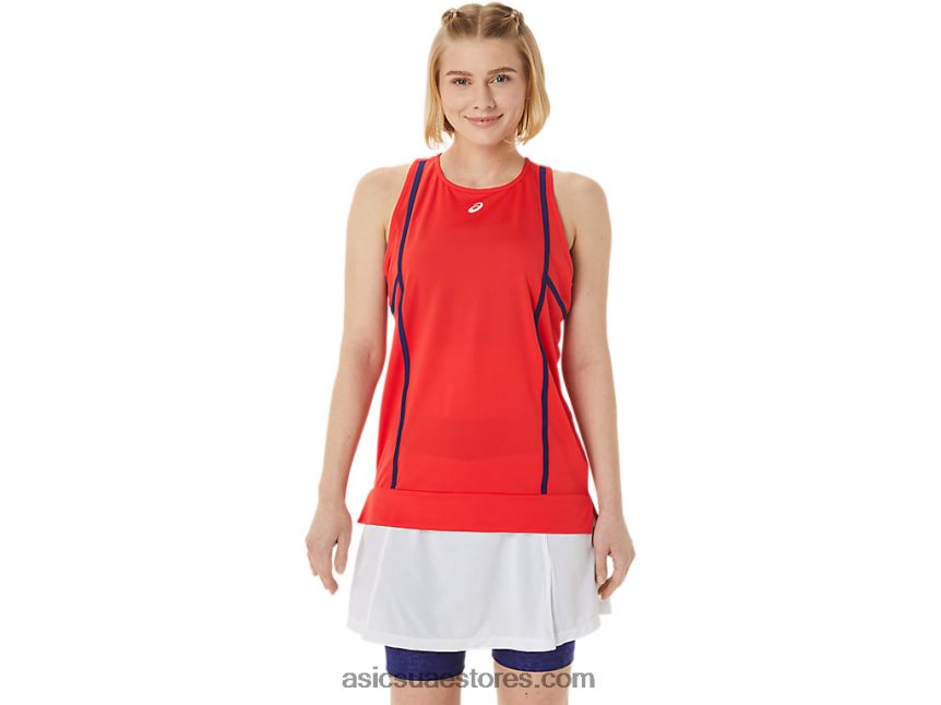 Asics تنبيه أحمر / غوص أزرق دبابة 92 قوية جديدة للسيدات 2N24DJ3060