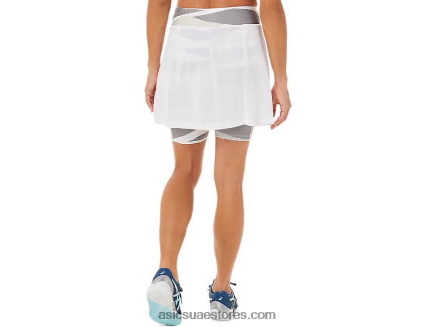 Asics أبيض لامع المرأة الجديدة القوية 92 skort 2N24DJ3276