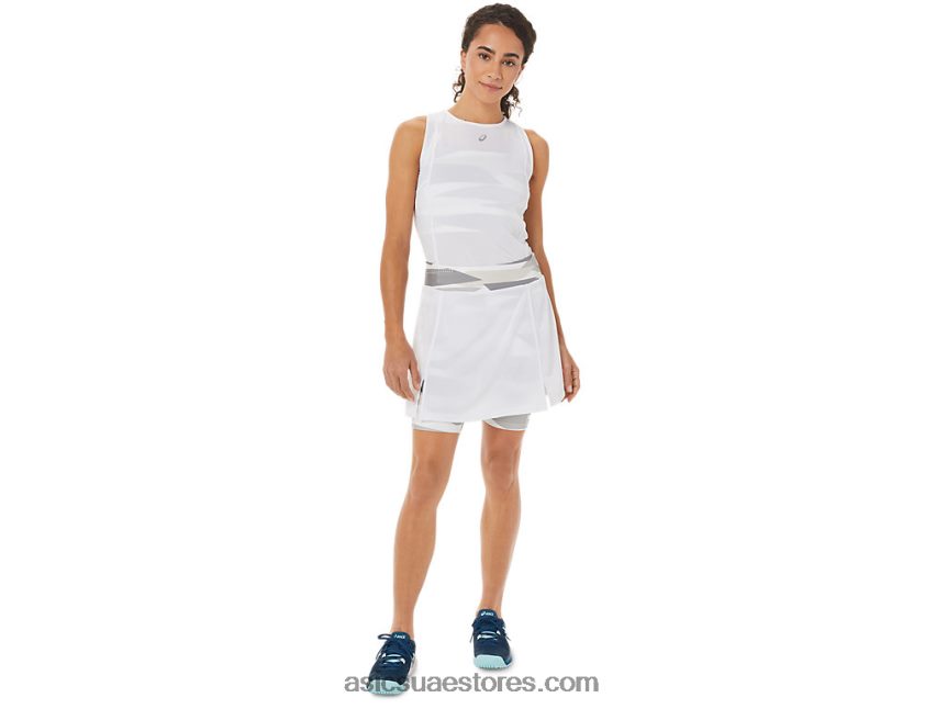 Asics أبيض لامع المرأة الجديدة القوية 92 skort 2N24DJ3276