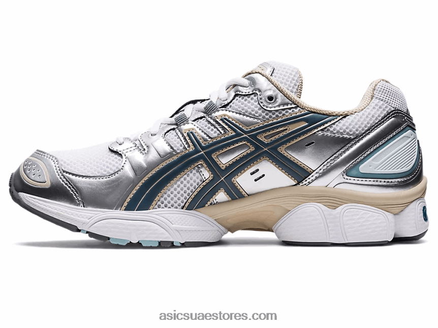 Asics أبيض / رمادي فولاذي جل نيمبوس 9 2N24DJ1000