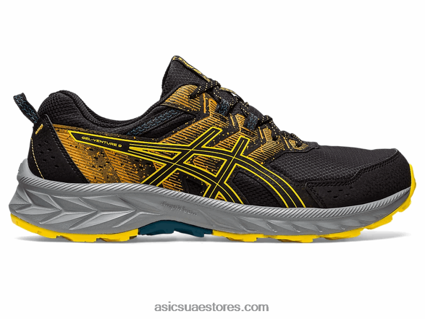 Asics أسود / أصفر ذهبي جل فينشر 9 2N24DJ103