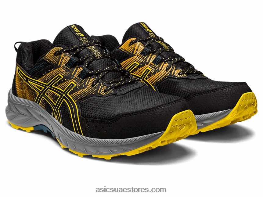 Asics أسود / أصفر ذهبي جل فينشر 9 2N24DJ103