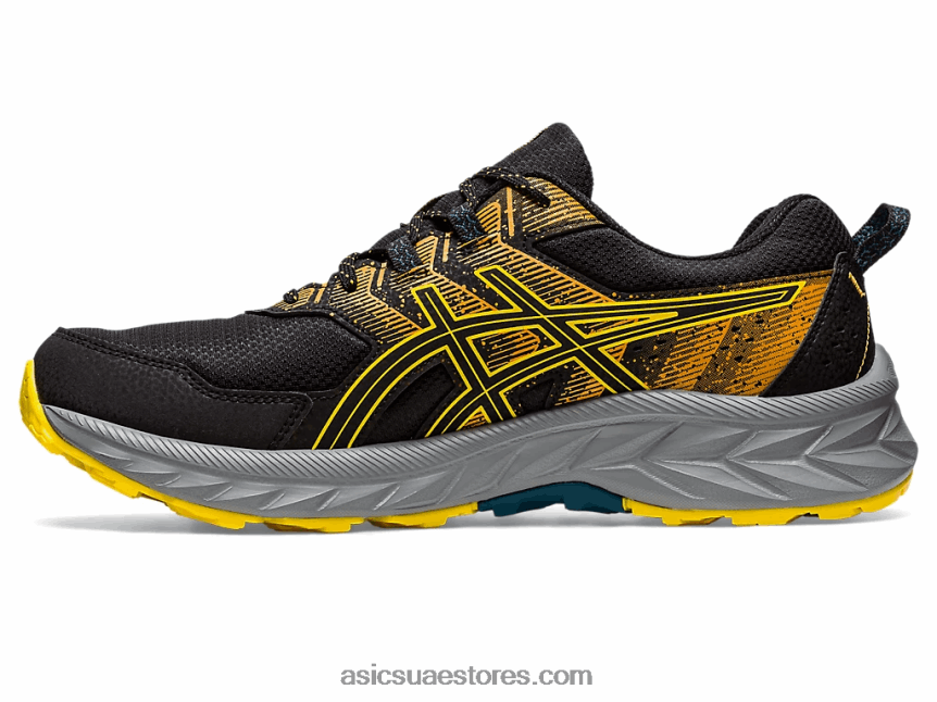 Asics أسود / أصفر ذهبي جل فينشر 9 2N24DJ103