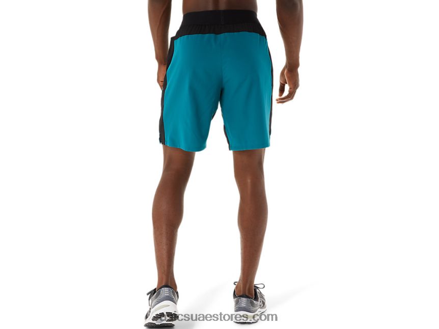 Asics الصنوبر المخملي / أسود الأداء خلاط رجالي 9 إنش قصير 2N24DJ1052