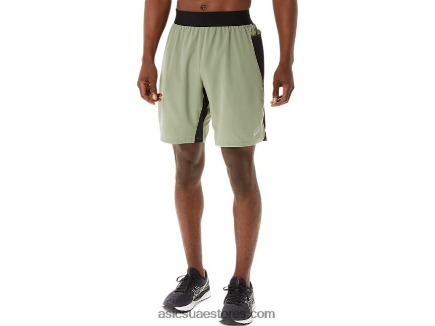 Asics حزاز أخضر / أسود أداء خلاط رجالي 9 إنش قصير 2N24DJ1408