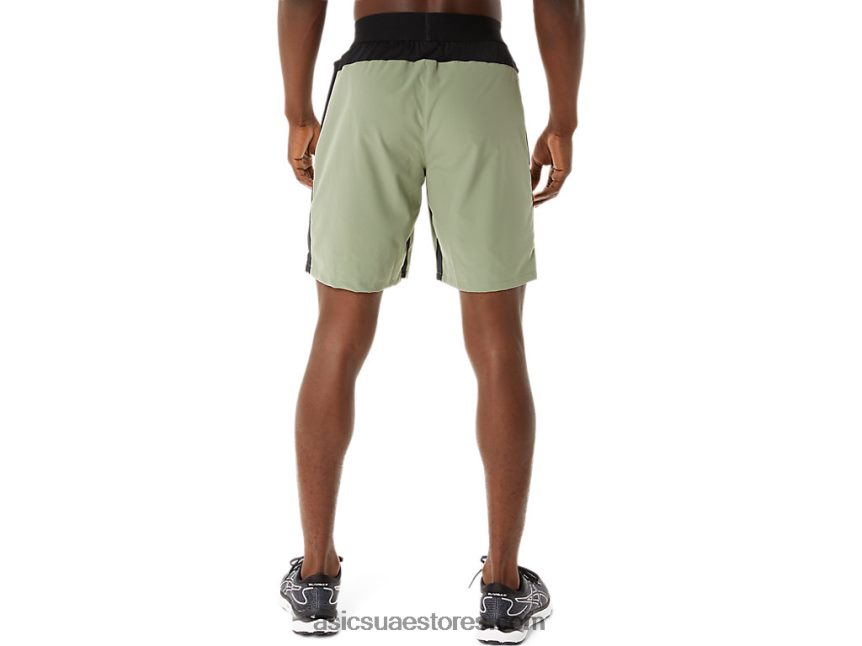 Asics حزاز أخضر / أسود أداء خلاط رجالي 9 إنش قصير 2N24DJ1408