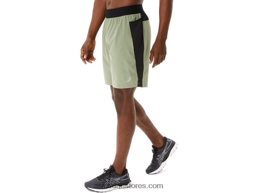 Asics حزاز أخضر / أسود أداء خلاط رجالي 9 إنش قصير 2N24DJ1408