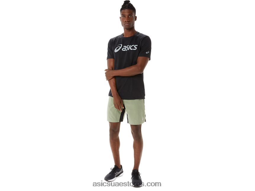 Asics حزاز أخضر / أسود أداء خلاط رجالي 9 إنش قصير 2N24DJ1408