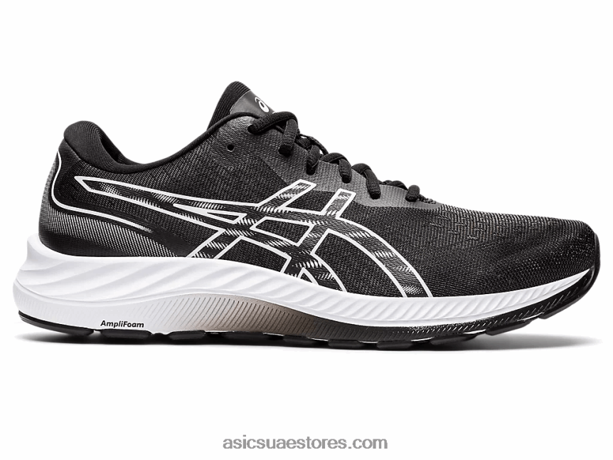 Asics أسود / أبيض جل اكسايت 9 عريض للغاية 2N24DJ1411