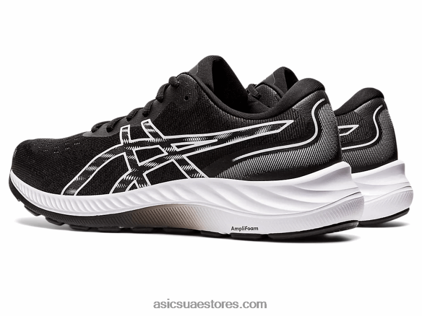 Asics أسود / أبيض جل اكسايت 9 عريض للغاية 2N24DJ1411