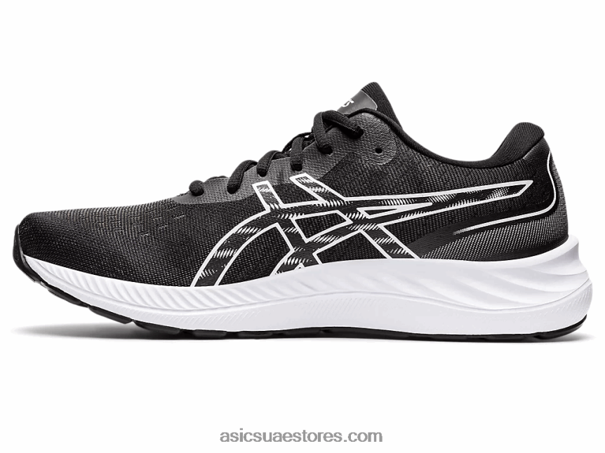 Asics أسود / أبيض جل اكسايت 9 عريض للغاية 2N24DJ1411