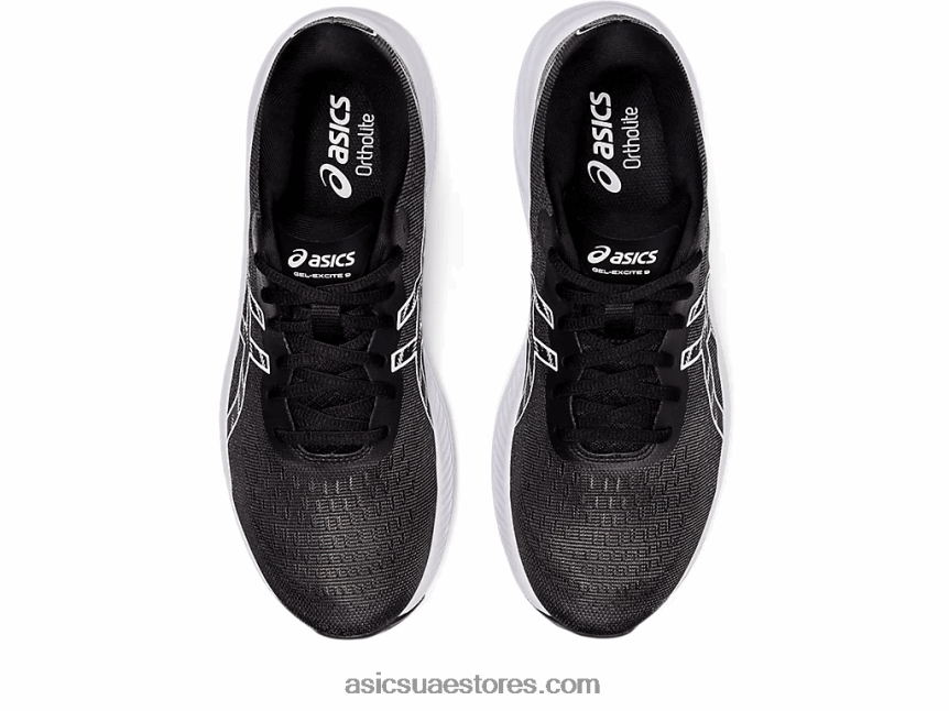 Asics أسود / أبيض جل اكسايت 9 عريض للغاية 2N24DJ1411