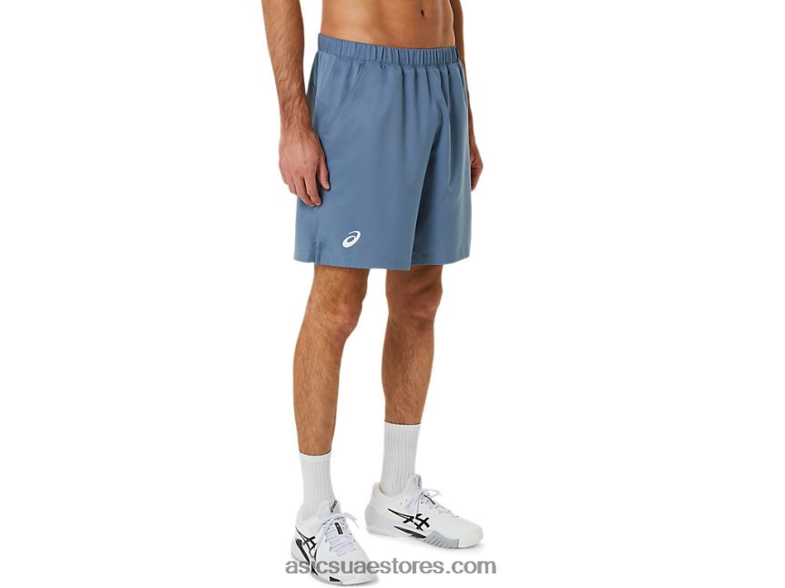 Asics الأزرق الصلب محكمة الرجال 9 بوصة قصيرة 2N24DJ199