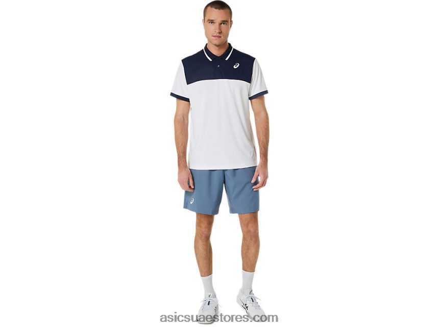 Asics الأزرق الصلب محكمة الرجال 9 بوصة قصيرة 2N24DJ199