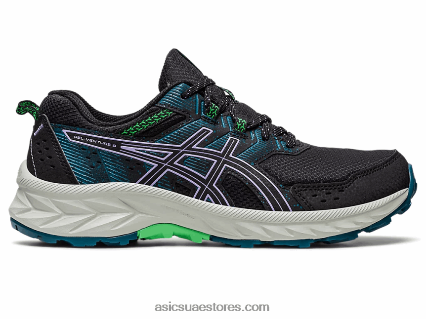 Asics أسود / بنفسجي رقمي جل فينشر 9 واسع 2N24DJ2216