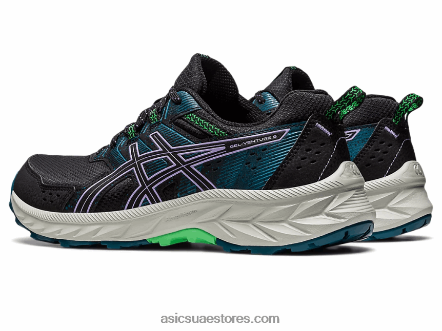 Asics أسود / بنفسجي رقمي جل فينشر 9 واسع 2N24DJ2216