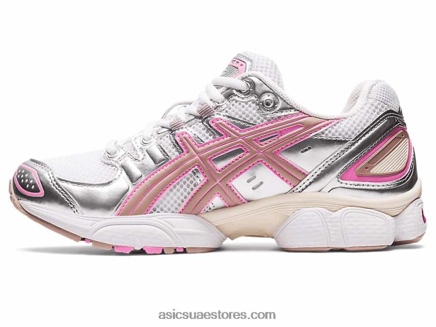 Asics أبيض / فضي نقي جل نيمبوس 9 2N24DJ2255