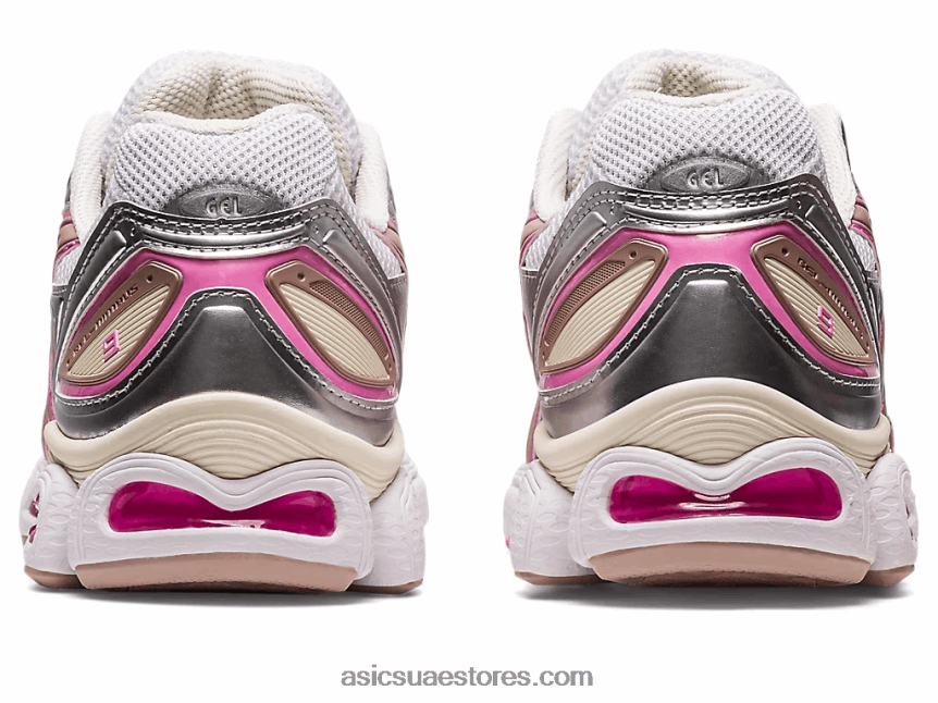 Asics أبيض / فضي نقي جل نيمبوس 9 2N24DJ2255
