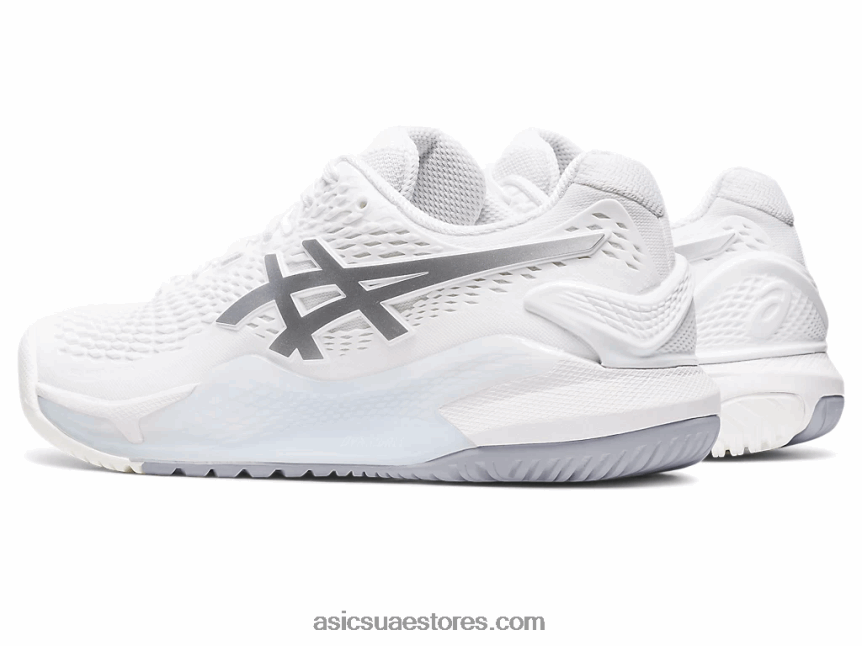 Asics أبيض / فضي نقي جل القرار 9 2N24DJ2390