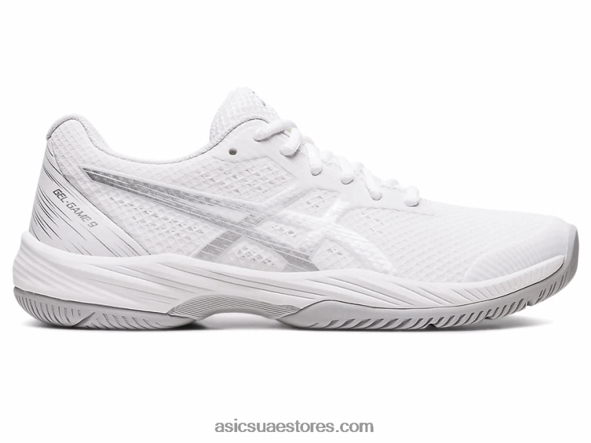 Asics أبيض / فضي نقي لعبة جل 9 2N24DJ2417