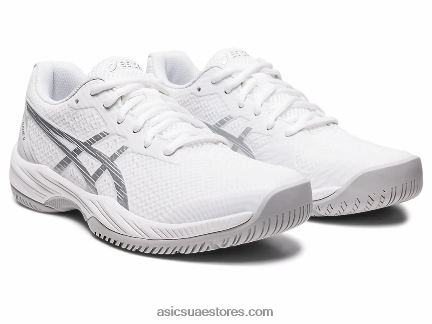 Asics أبيض / فضي نقي لعبة جل 9 2N24DJ2417