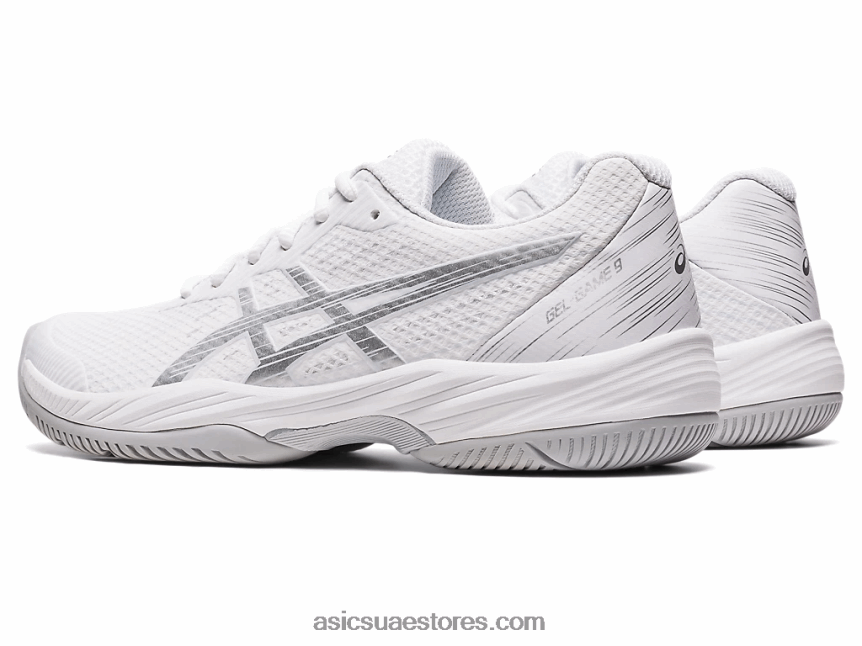 Asics أبيض / فضي نقي لعبة جل 9 2N24DJ2417