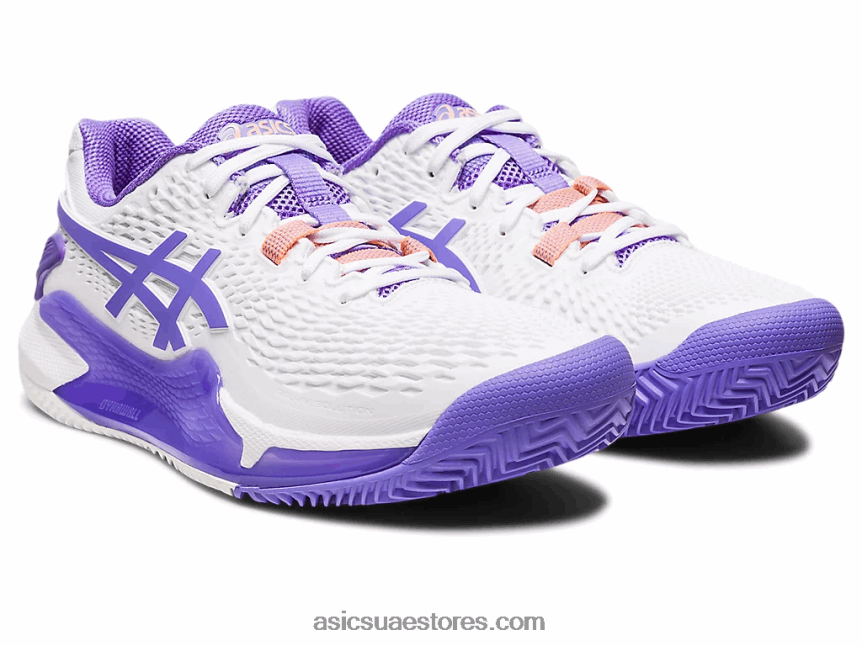 Asics أبيض / جمشت هلام القرار 9 الطين 2N24DJ2452