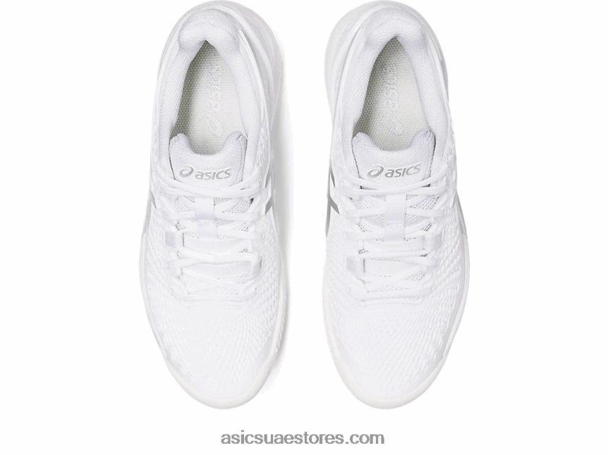 Asics أبيض / فضي نقي هلام القرار 9 الطين 2N24DJ2459