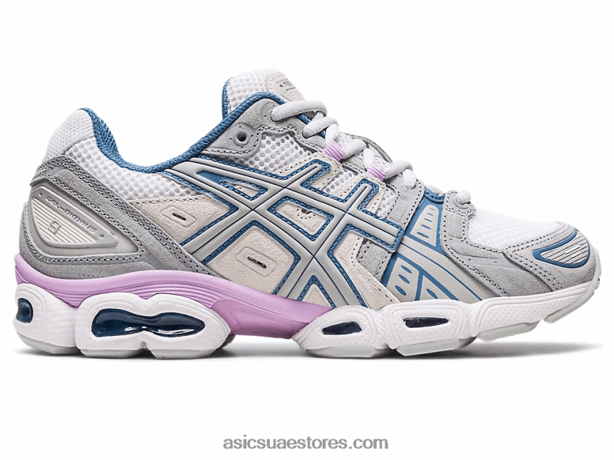 Asics أبيض / رمادي متوسط جل نيمبوس 9 2N24DJ2572