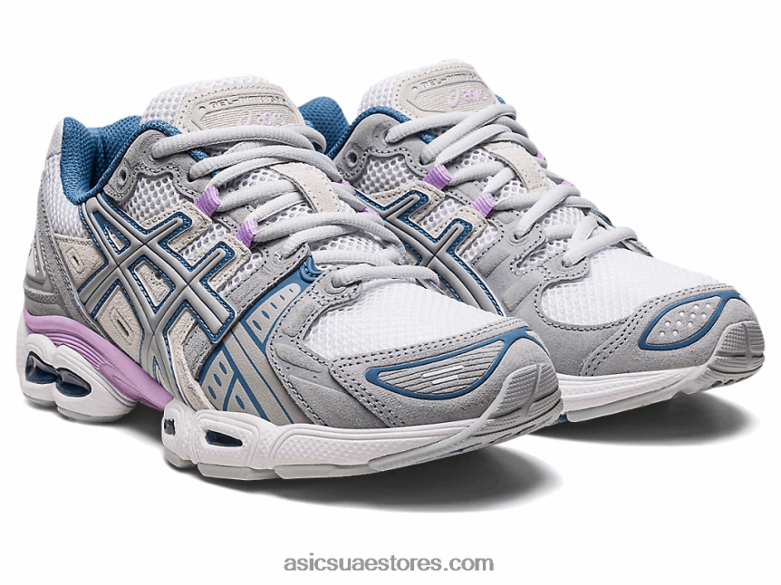 Asics أبيض / رمادي متوسط جل نيمبوس 9 2N24DJ2572