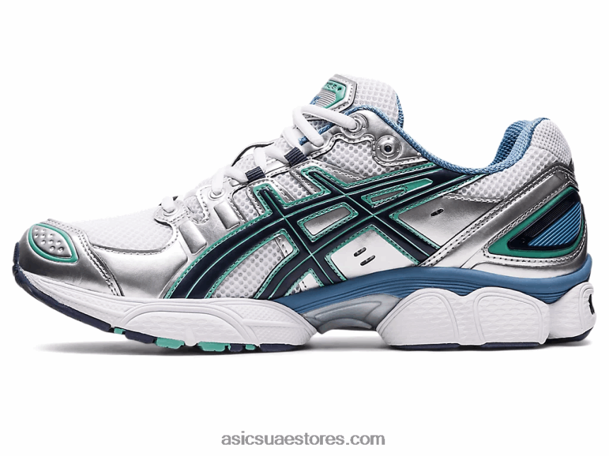 Asics أبيض / فضي نقي جل نيمبوس 9 2N24DJ266