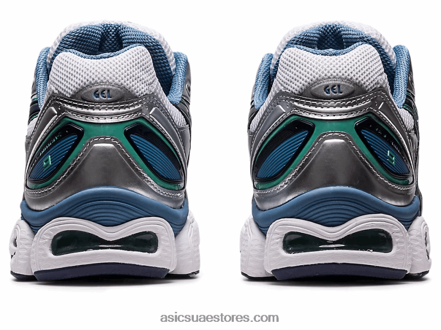 Asics أبيض / فضي نقي جل نيمبوس 9 2N24DJ266