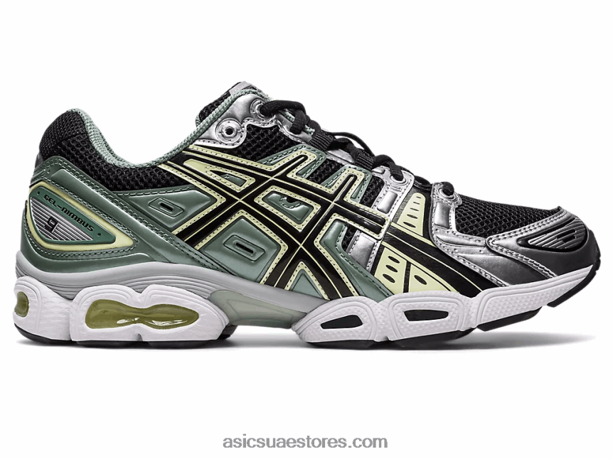 Asics أسود / فضي نقي جل نيمبوس 9 2N24DJ273