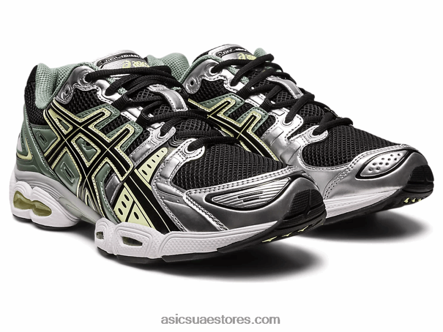 Asics أسود / فضي نقي جل نيمبوس 9 2N24DJ273