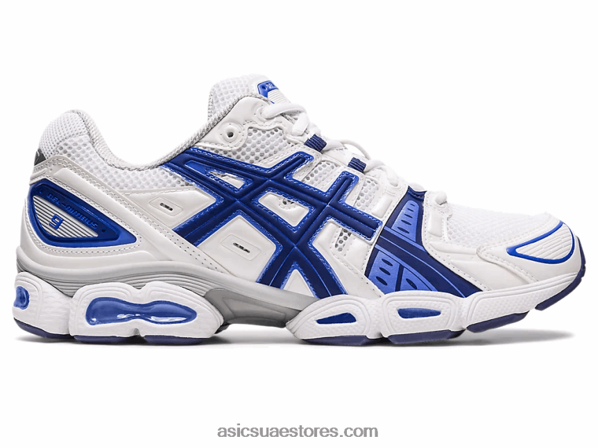 Asics أبيض / أزرق نيلي جل نيمبوس 9 2N24DJ282