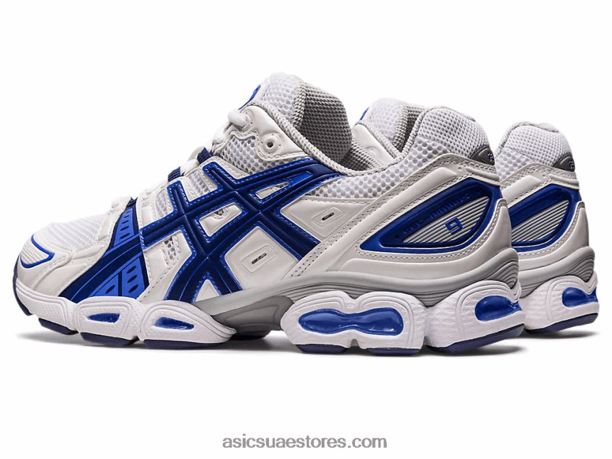 Asics أبيض / أزرق نيلي جل نيمبوس 9 2N24DJ282