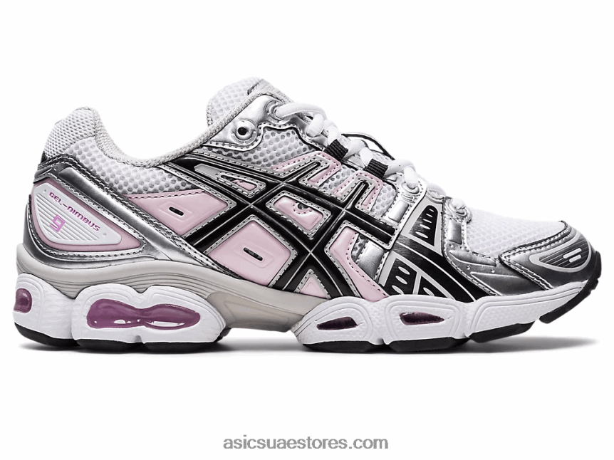 Asics أبيض أسود جل نيمبوس 9 2N24DJ2931