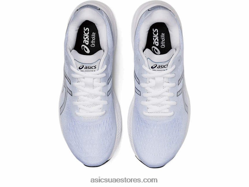 Asics أبيض / فضي نقي جل اكسايت 9 2N24DJ3109
